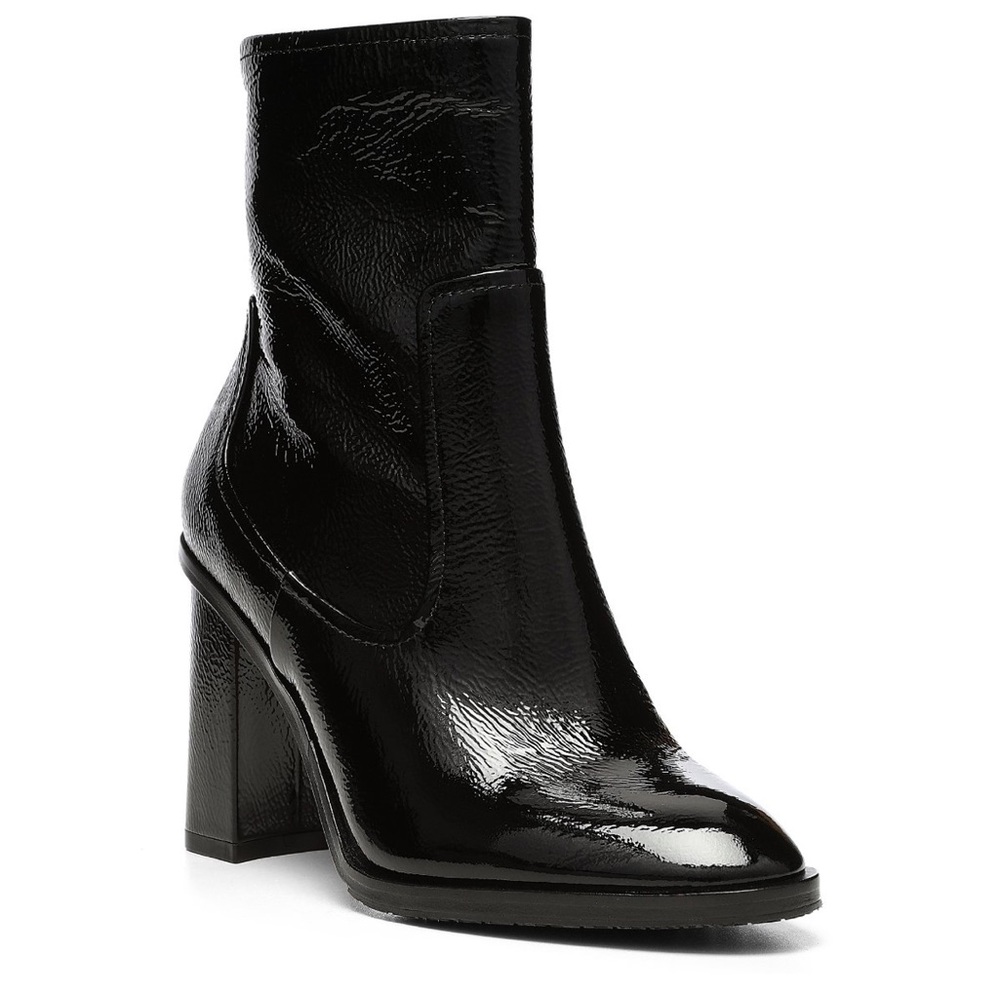 NIB DONALD PLINER MAYMI BLACK CRINKLE LEATHER BOOTS SIZE 9.5